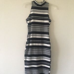 Snap striped dress, color: Black/White, size:S